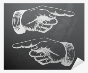 Vector Retro Vintage Pointing Hand Drawing Poster • - Drawing #2419530