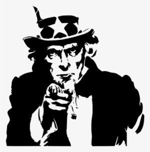 1827 Vintage Pointing Finger Clip Art - Want You Uncle Sam Black And White #2419954