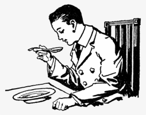 {click To Download/save Png Image} The Above Image - Drawing Of A Man Eating #2420009