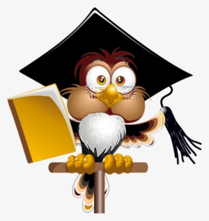 Owl With School Book Png Clipart Image - Teacher Cartoon #2420244