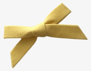 Yellow Fabric Bow - Transparent Gold Hair Png #2422444