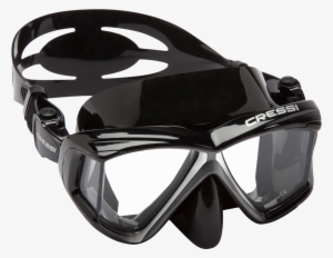 Diving Mask Png Transparent Image - Cressi Pano 4 (black-silver) #2423482