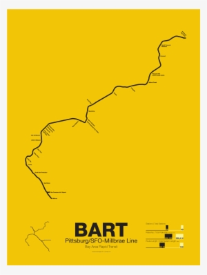 Bart Pittsburg-millbrae Line Poster - Yellow Line Bart #2425751