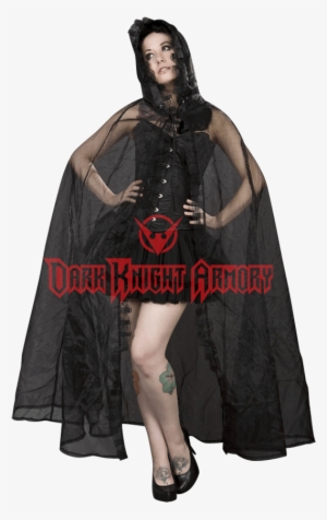 Black Organza Hooded Cape - Cape #2438811