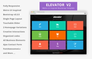 Elevator Metro Ui Inspired Free Bootstrap Html5 Template - Bootstrap Templates #2442211