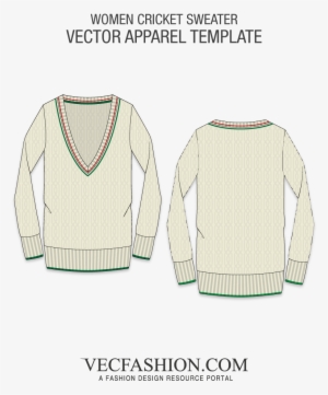 Women Cricket Sweater Vector Template - Snow Beach Jacket Template #2443311