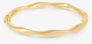Twist Oval Bangle Made In 9ct Yellow Gold - Bangle #2444269