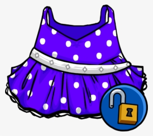 Purple Polka-dot Dress Icon - Club Penguin Purple Polka Dot Dress #2444380