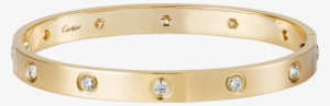 Love Bracelet, 10 Diamondsyellow Gold, Diamonds - Bracelet Cartier #2444386