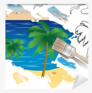 Summer Drawing, Palm Trees And Sea - Lato Rysunek #2444946