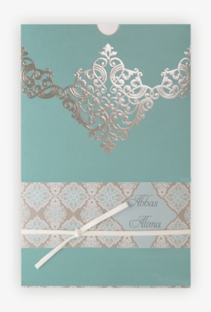 Muslim & Indian Wedding Invitation - Turquoise Silver And White Wedding Invitations #2446697