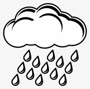 Clip Art Of Black And White Rainy Day Sign - Rain Cloud Clipart Black And White #2446704