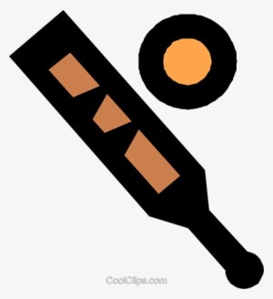 Cricket Bat With Ball Royalty Free Vector Clip Art - Clip Art #2446770