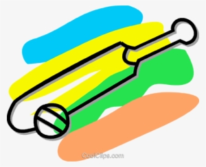 Cricket Bat And Ball Royalty Free Vector Clip Art Illustration - Cricket #2447050