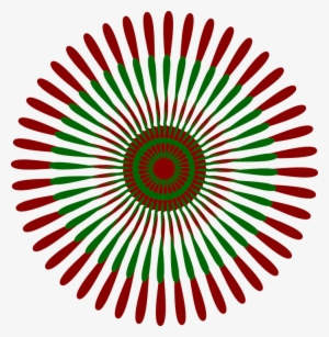 Circle Pattern Cliparts - Red And Green Flower #2447533