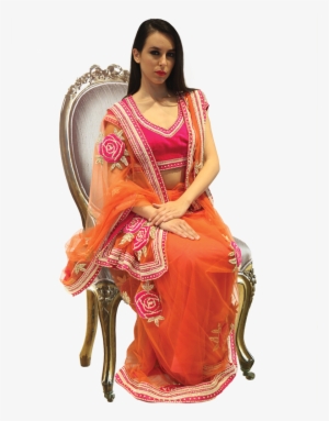 Clip Freeuse Stock Transparent Saree Orange - Saree Images In Png #2447608