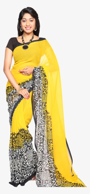 Clip Art Transparent Rachana Georgette Collections - Transparent Saree Model Png #2447712
