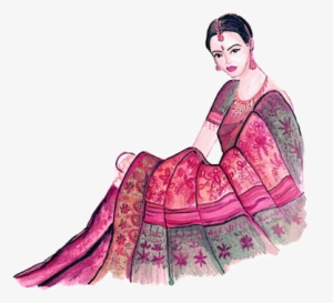 Png Library Mirra Home Stay Kolkata If You Are - Girl In Saree Drawing #2448268