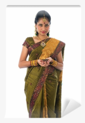 Indian Woman In Traditional Clothes With Lamp Wall - Women With Diwali Light #2448379 Indian Woman In Traditional Clothes With Lamp Wall - Women With Diwali Light #2448379