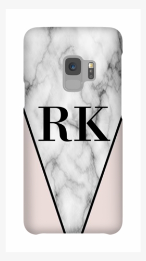 Personalised Pink X Grey Marble Contrast Initials Samsung - Samsung Galaxy S9 #2448531