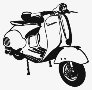 Stickers Vintage Art Stick Wall Sticker Customization - Vespa Black And White Png #2450981