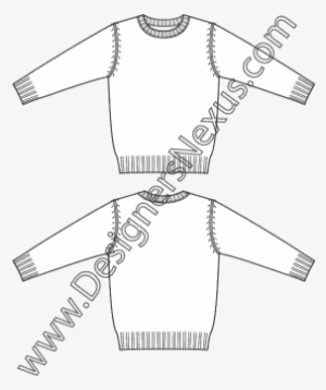 Kids Apparel Flat Sketch V - Fully Fashioned Sweater Flat #2451442