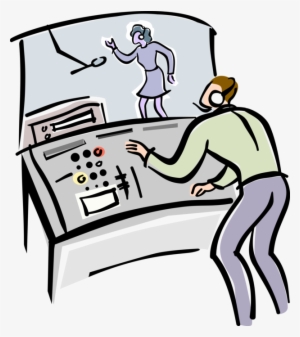 Vector Illustration Of Recording Studio Control Room - Clip Art #2451648