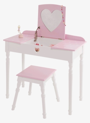 Sweetheart Dressing Table & Stool Set, Pink & White - Sweetheart Dressing Table & Stool Set - Pink #2453327