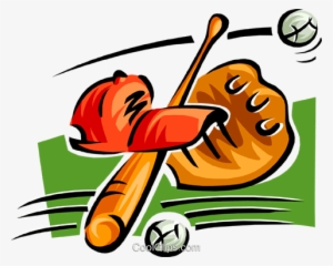 Bat, Ball, Glove And Hat Royalty Free Vector Clip Art - Clip Art #2453527
