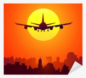 City Sunset & Afternoon Flight-vector Sticker • Pixers® - Flight Vector #2455354