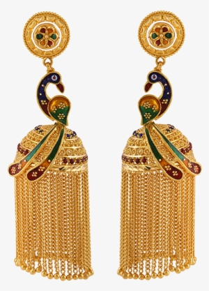 Stylish Pair Of Earrings With Traditional Enameled - Earrings #2456728