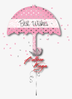 Best Wishes Pink Umbrella - 30" Best Wishes Umbrella Supershape - Mylar Balloons #2456885