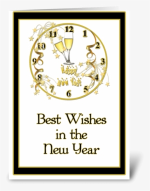 New Year, Gold Clock, Best Wishes Greeting Card - Art Print: Smallest Person, 61x46in. #2457066