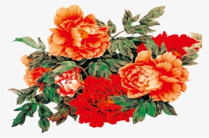 Flower Hd Png Free Files - Gearbest Peony Pattern Linen Decorative Pillow Case #2457138