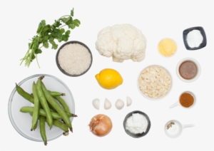 Cauliflower & Fava Bean Biryani With Basmati Rice - Rice Top View Png #2458912