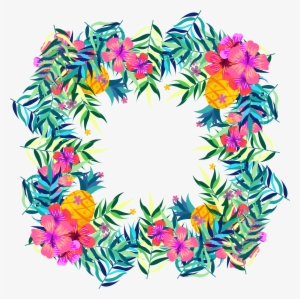 Flower Tropics Fruit Clip Art - Tropical Flowers Clipart Png #2459159