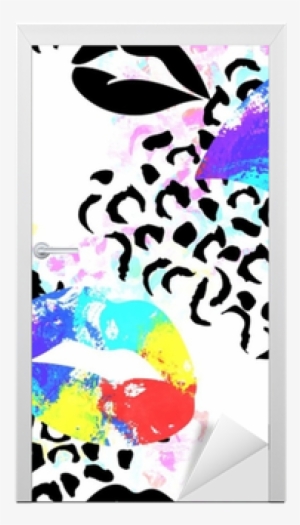 Makeup And Cosmetics Background With Lips, Stripes - Textile #2459567