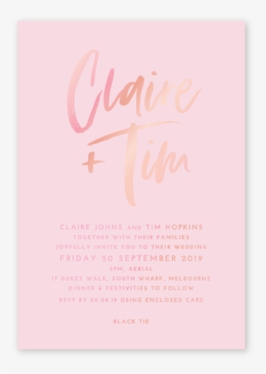 You And Me Foil Invitation - Gold #2459913