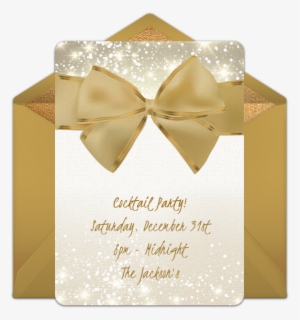 Gold Bow Online Invitation - New Year's Eve #2460375