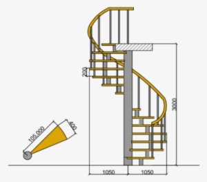 Semi-oval Staircase Is A Staircase Consisting Of A - Dairəvi Pilləkənlər #2460941