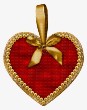 Minou Red Heart Gold Bow - Emblem #2461029
