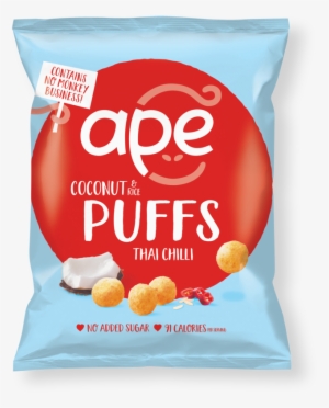 Coconut Puffs Thai Chilli Share Bag - Ape Crunchy Coconut Bites Natural (30g) #2464891