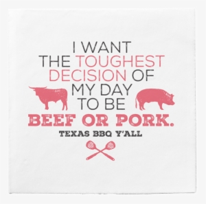 Texas Bbq Napkins - Beef Or Pork? Texas Bbq Tote Bag, Adult Unisex, Natural #2472754