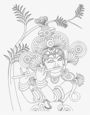 Kerala Mural Paintings Outline #2474032