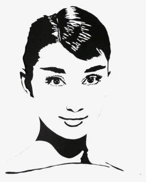 Upiększ Przestrzeń W Której Żyjesz - Audrey Hepburn Face Stencil #2474913