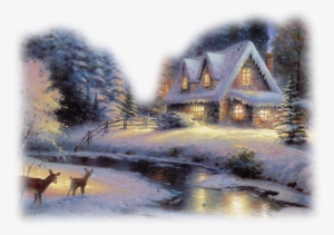 Tubes Paysages Hiver - Thomas Kinkade Paintings Snow #2475145