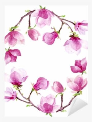 Magnolia Watercolor Wreath Floral Frame Border Wedding - Bridal Shower Clipart Floral #2475479