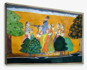 Krishna ,radha And Gopies Canvas Print - Painting #2476117