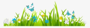 Ftestickers Nature Landscape Grass Flowers Butterdliez - Grass Clipart #2476679