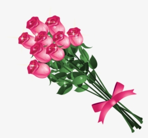 Transparent Pink Roses Bouquet Png Clipart Picture - Bouquet Of Roses Png Vector #2478045